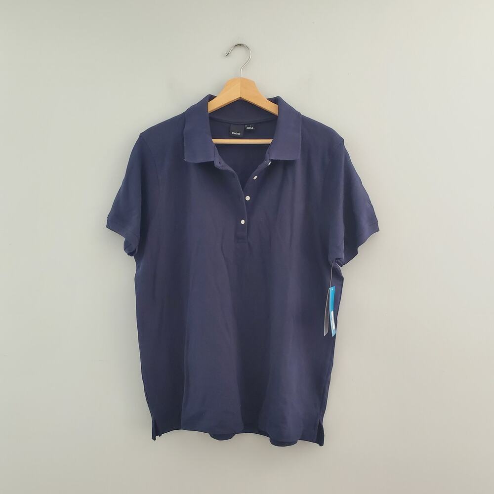 Reebok Women's Navy Blue Polo Shirt Size L